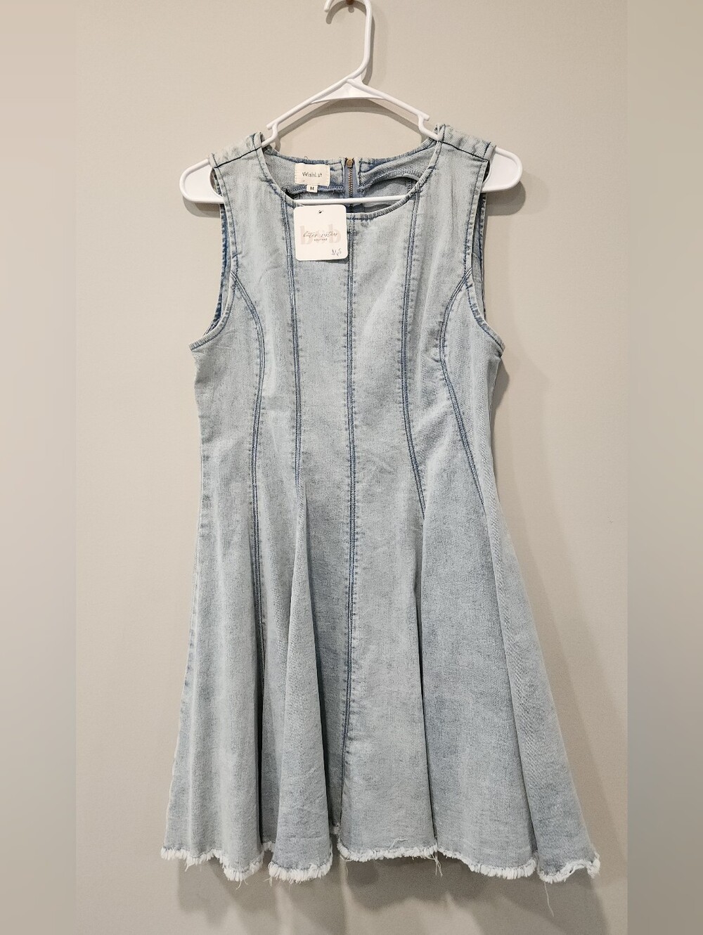 NWT Wishlist Light Blue Denim Sleeveless Fit-and-Flare Dress